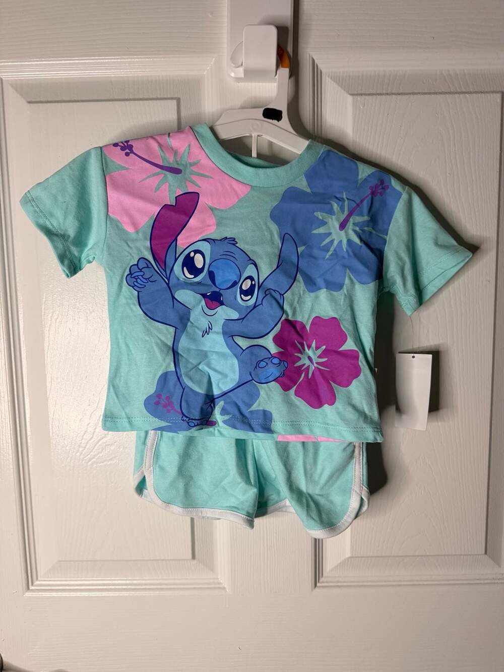 Disney Stitch Toddler Girls T-Shirt & Shorts Set Size 12M Blue